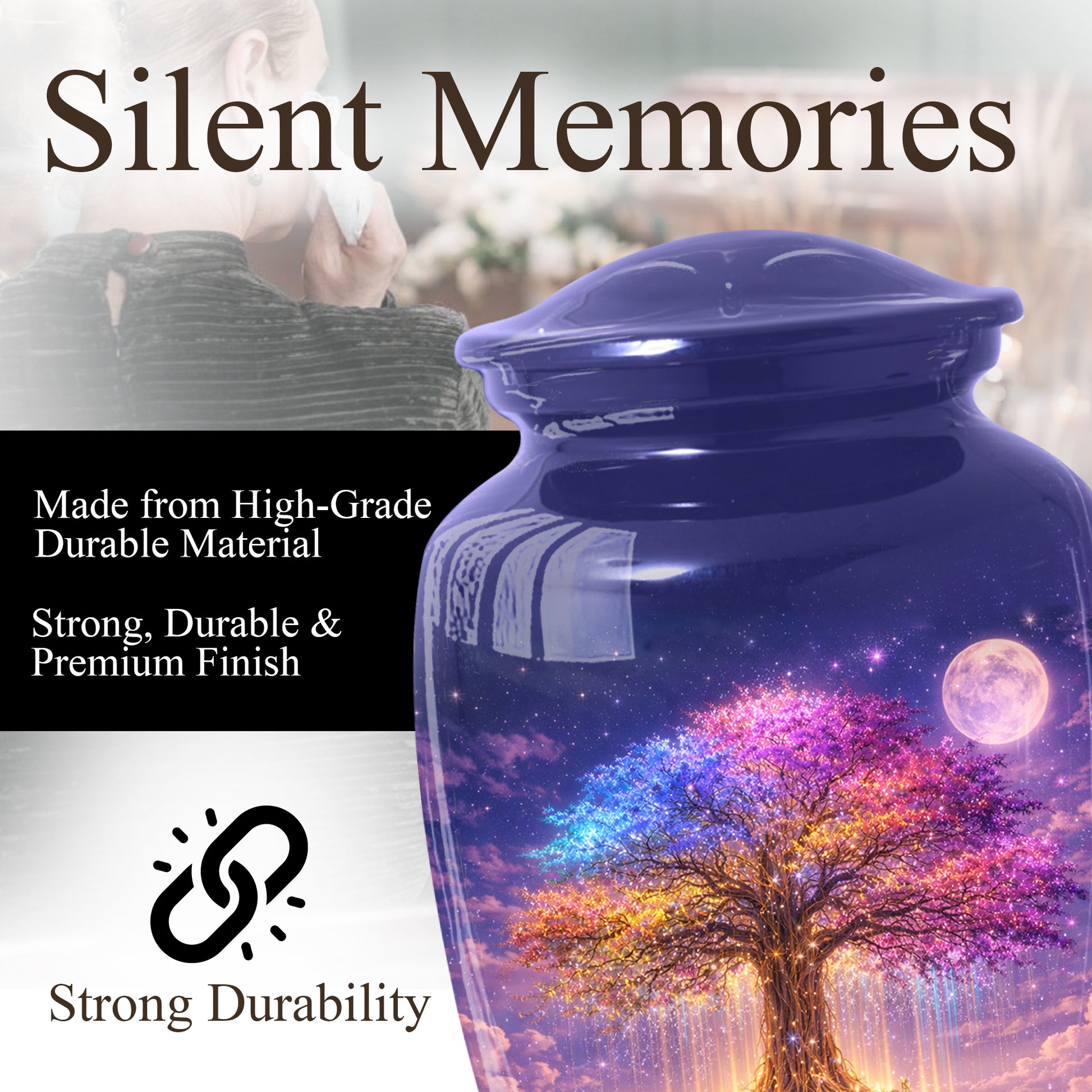 Tree of Life Urn - Adult Cremation Large Urn for Ashes|Floating Tree Memorial Urn