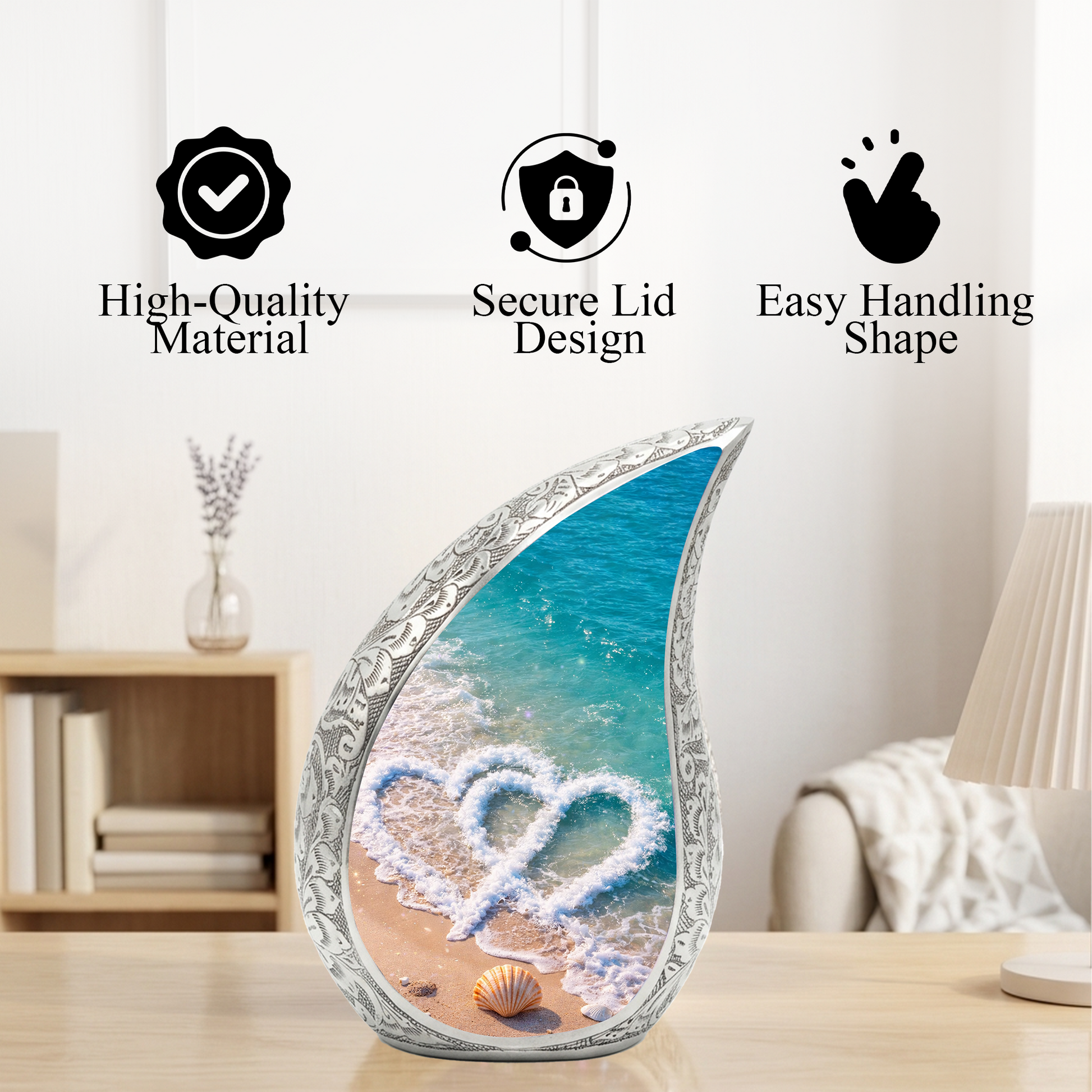 Beach Urns for Human Ashes, Ocean Wave Cremation Urn