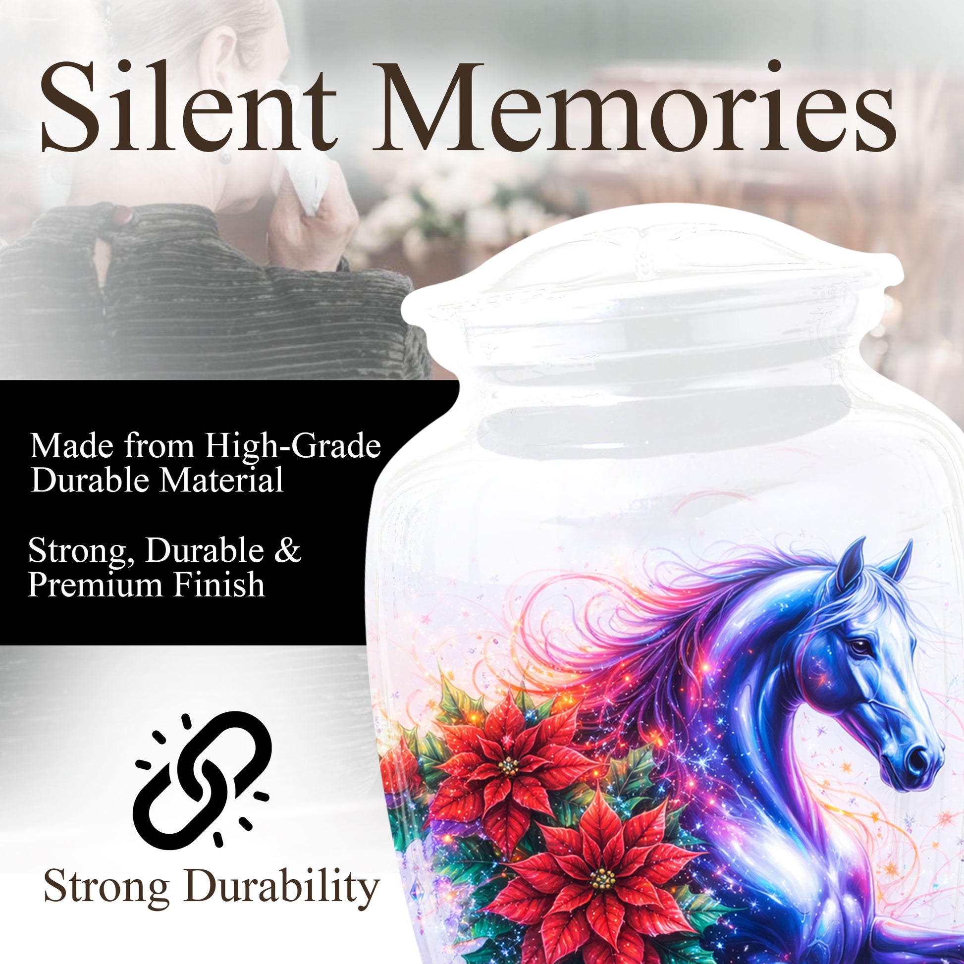 Horse Urn for Mom, Beautiful Cremation Large Urn for Women