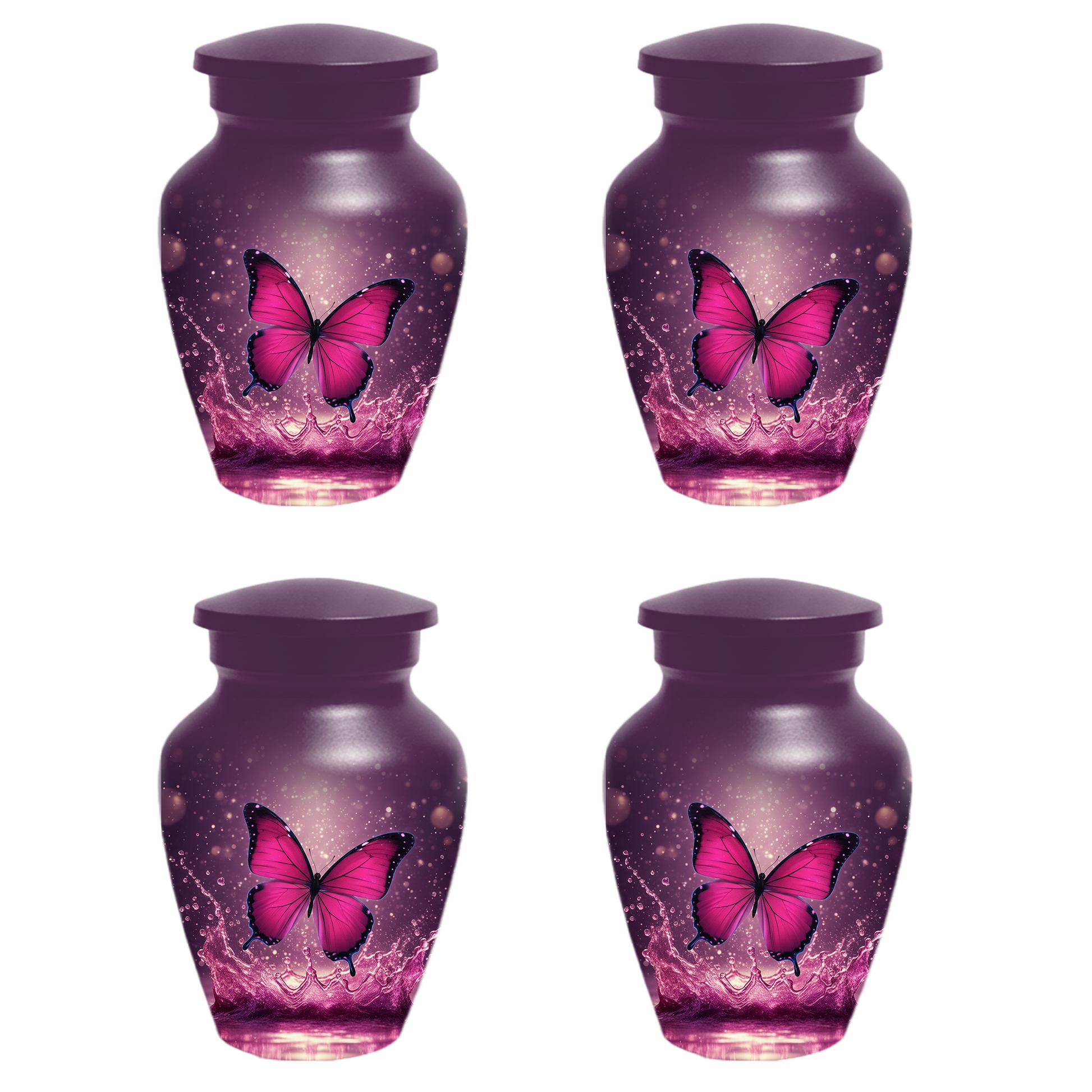 Personalized Pink Butterfly Cremation Urn for Ashes | Memorial Urn for Mom