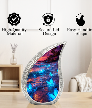 Butterfly Beach Ocean Urn for Human Ashes | Butterfly Urn for Ashes