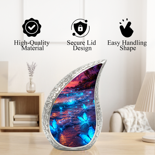 Butterfly Beach Ocean Urn for Human Ashes | Butterfly Urn for Ashes