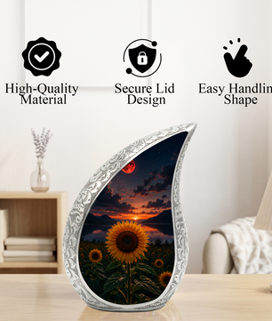 Sunflower Urn for Human Ashes | Beautiful Floral Cremation Urn for Mom & Women