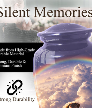 Rainbow Bridge Dog Memorial Urn for Mom or Dad | Pet Memorial Cremation Urn for Human Ashes