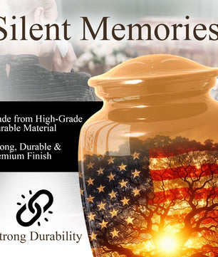 American Patriotic Memorial Large Urn - Keepsake Urn for Ashes