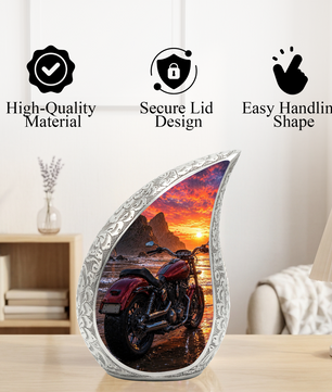 Motorcycle Urn for Dad, Biker Cremation Urn for Ashes,Keepsake Urn for Dad