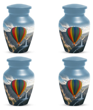 Hot Air Balloon Cremation Urn for Adult Ashes | Scenic Mountain & Waterfall Memorial Adult Urn