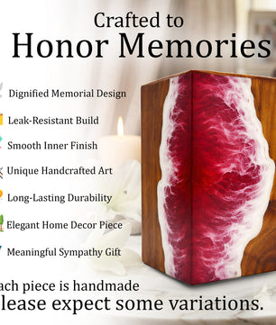 Personalized Ocean Urn For Ashes - Handmade Resin Wood Keepsake Urns Box