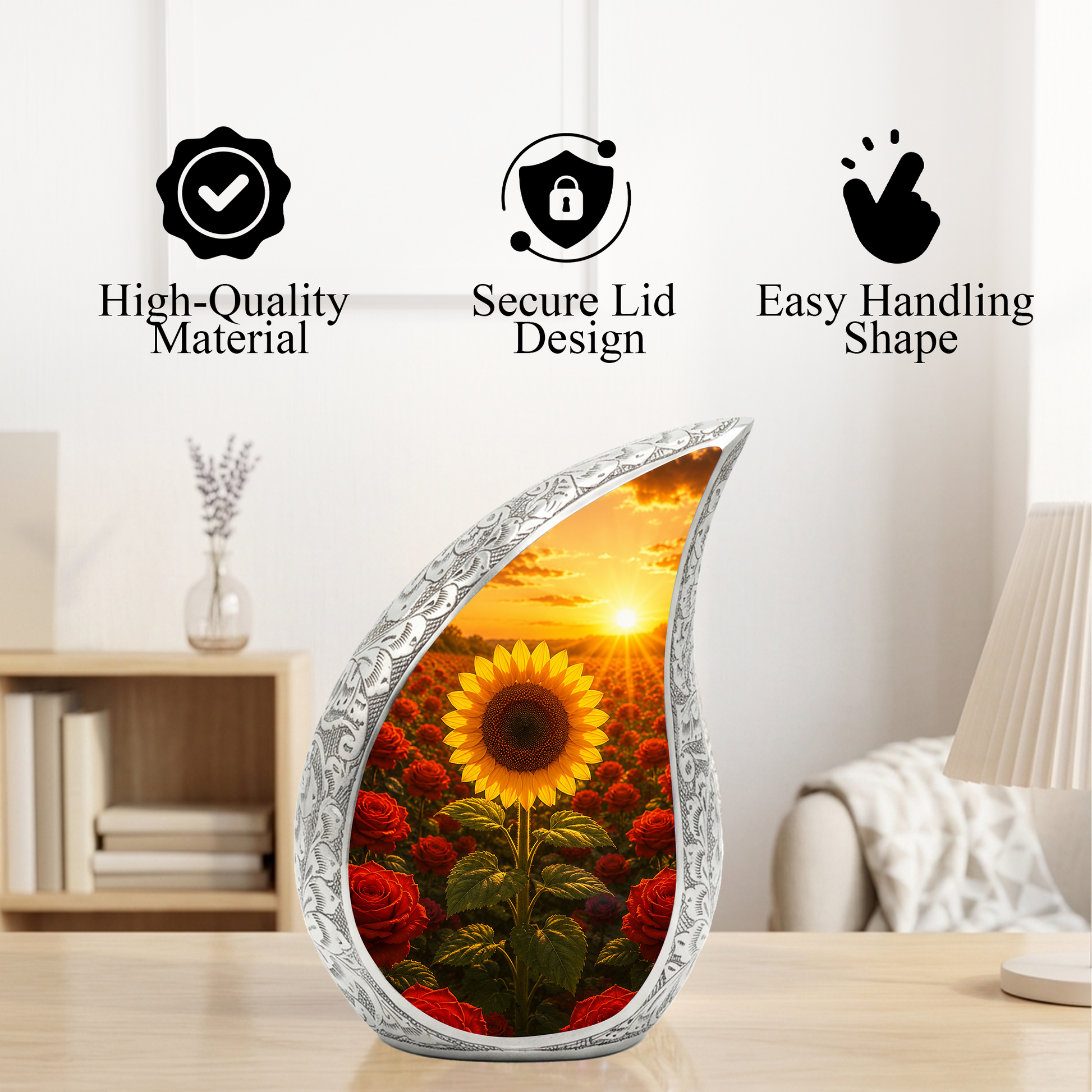 Sunflower Urn for Mom | Beautiful Cremation Urn for Women & Ashes