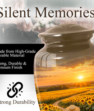 Sunflower Urn for Mom – Sunset Memorial  LargeUrn for Ashes | Beautiful Cremation Urn for Women