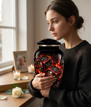 Skull Dice Cremation Urn for Ashes | Personalized Adult Memorial Urn