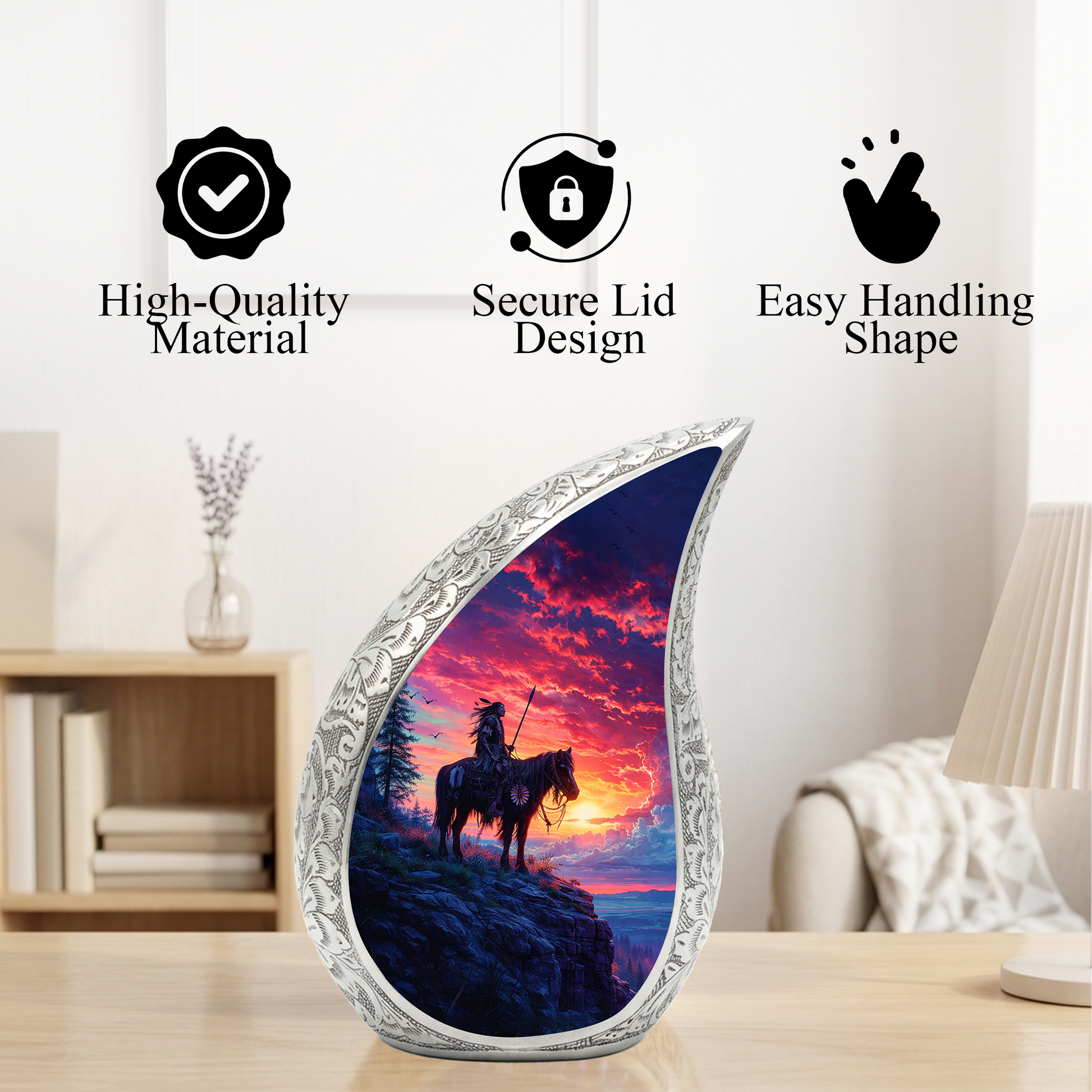 Native American Adult Urn for Human Ashes – Premium Native American Cremation Urn |