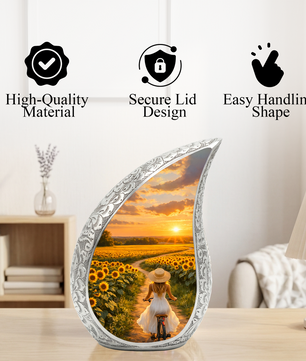 Sunflower Urn for Mom – Premium Sunflower Cremation Urn for Human Ashes