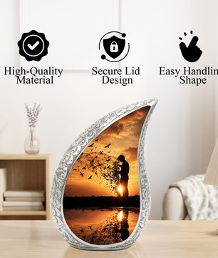 Sunset Memorial Urn for Human Ashes | Beautiful Sunset Cremation Urn
