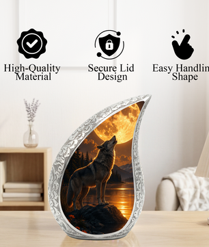 Wolf Adult Urn for Human Ashes – Moonlight Adult Cremation Urn