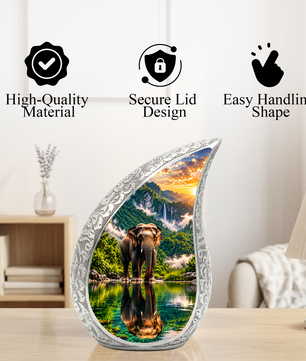 Elephant Cremation Urn for Dad - Wildlife Memorial Keepsake for Ashes