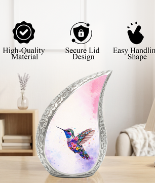 Beautiful Pink Hummingbird Cremation Urn for Adult Ashes