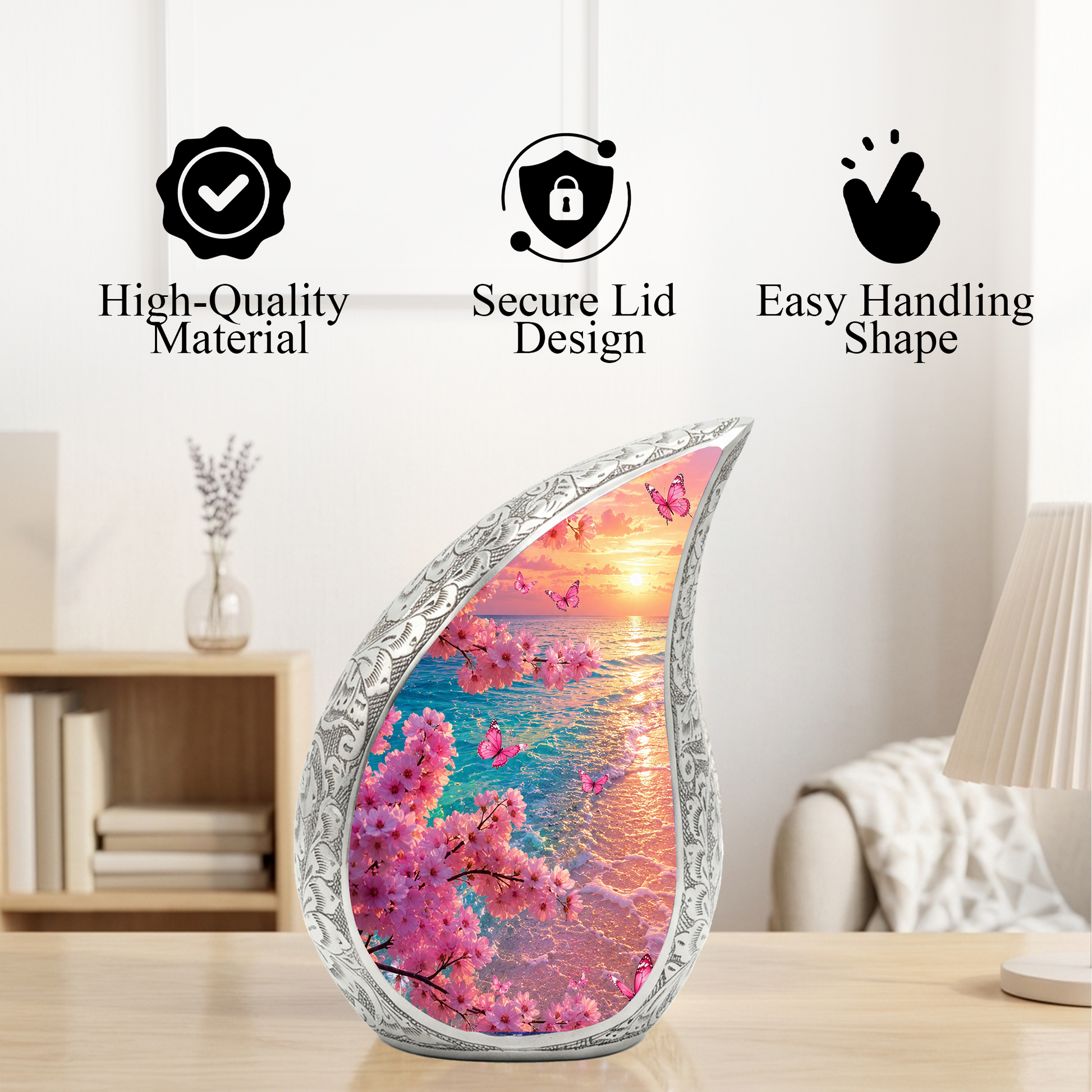 Beach Urn for Human Ashes – Ocean Sunset Cremation Urn