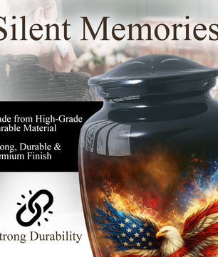 American Patriotic Urns for Dad, American Patriotic Personalized Large Urn for Dad