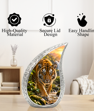 Tiger Cremation Urn for Dad -  Bengal Tiger Memorial Urn for Ashes