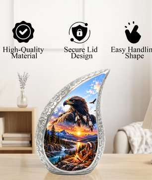 Eagle Adult Urn for Ashes, Native American Eagle Cremation Urn for Human Ashes