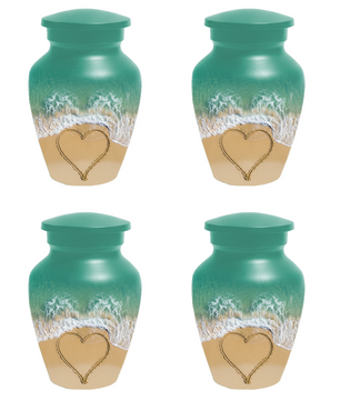 Beach Urn for Ashes, Custom Ocean Cremation Urn, Heart in Sand Memorial Urn