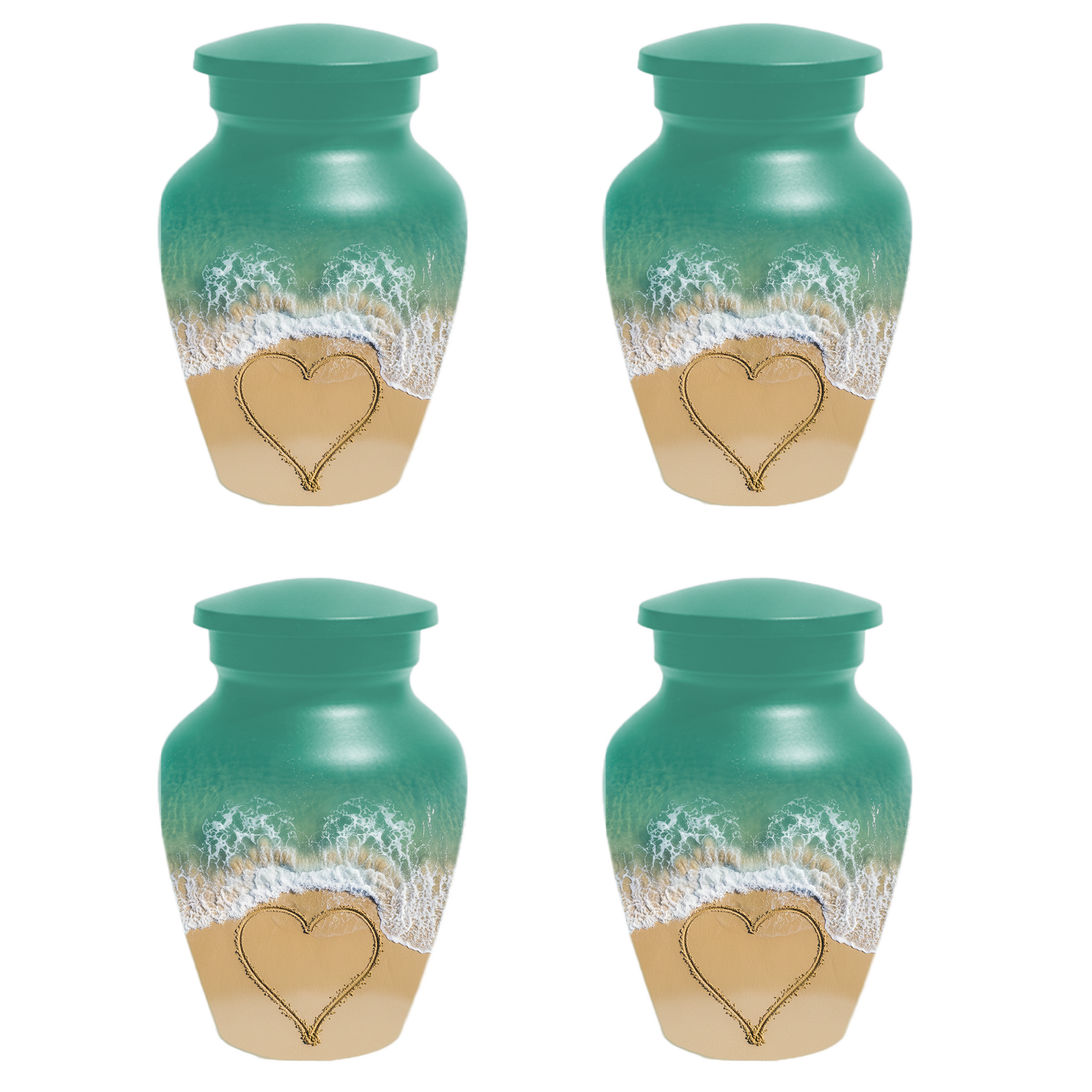 Beach Urn for Ashes, Custom Ocean Cremation Urn, Heart in Sand Memorial Urn