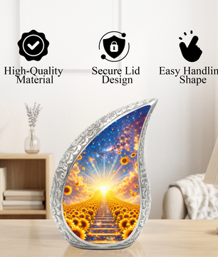 Sunflower Heaven Adult Urn for Human Ashes – Premium Sunflower Cremation Urn
