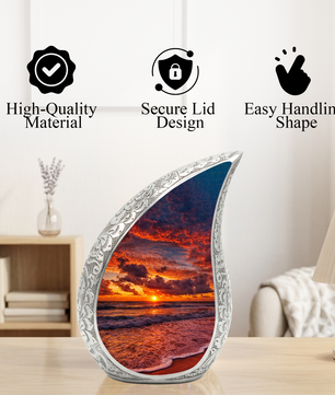 Ocean Sunset Adult Urn for Human Ashes – Premium Ocean Sunset Cremation Urn