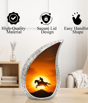 Cowboy Sunset Cremation Urn for Dad