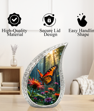 Butterfly Urn for Human Ashes | Adult Cremation Urn with Butterfly Design