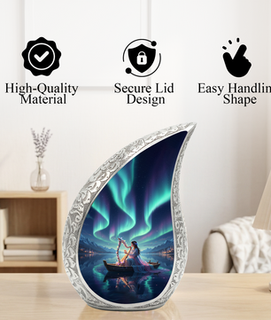 Northern Lights Urn for Mom | Beautiful Memorial Urn for Women