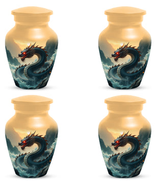 Dragon Sunset Urn for Human Ashes | Adult Cremation Urn | Sunset Dragon Memorial Funeral Urn