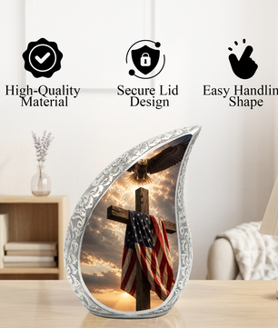 Cross Urn for Human Ashes | Christian Adult Cremation Urn for Men & Women