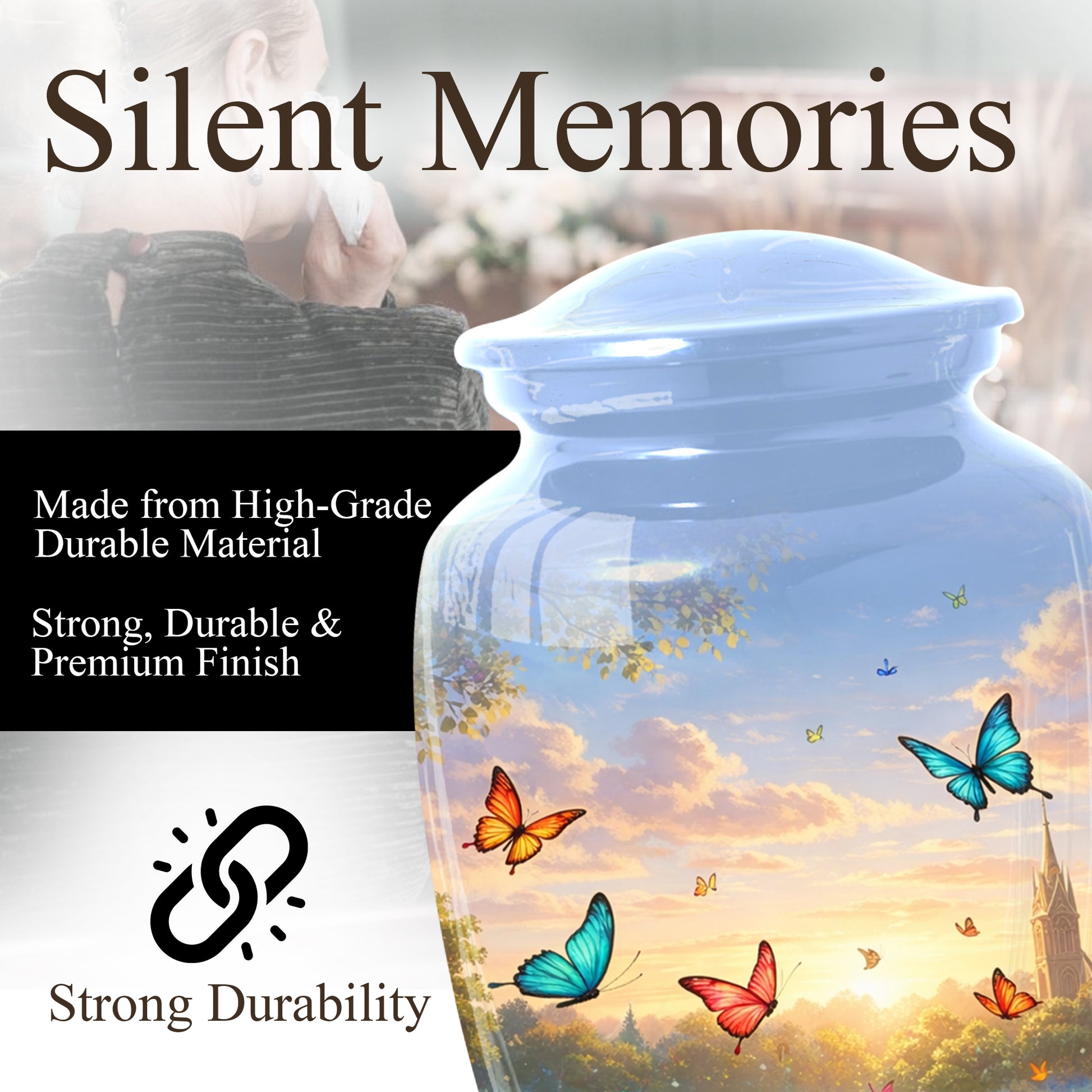 Butterfly Urn for Mom – Beautiful Urns for Women | Butterfly  Large Urns for Human Ashes