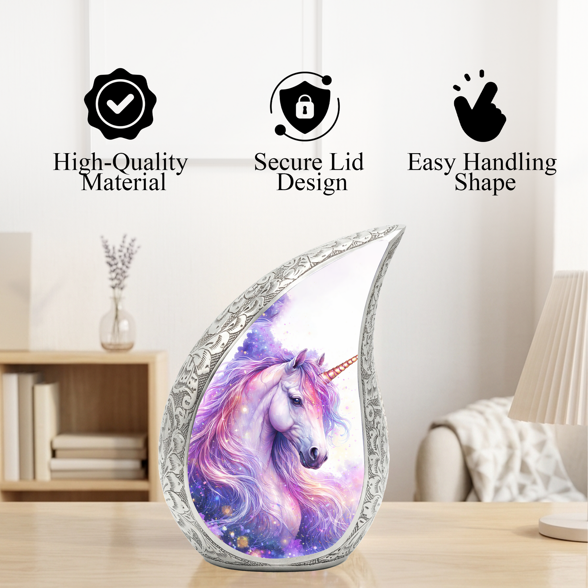 Unicorn Memorial Urn for Child | Personalized Baby Memorial Urn