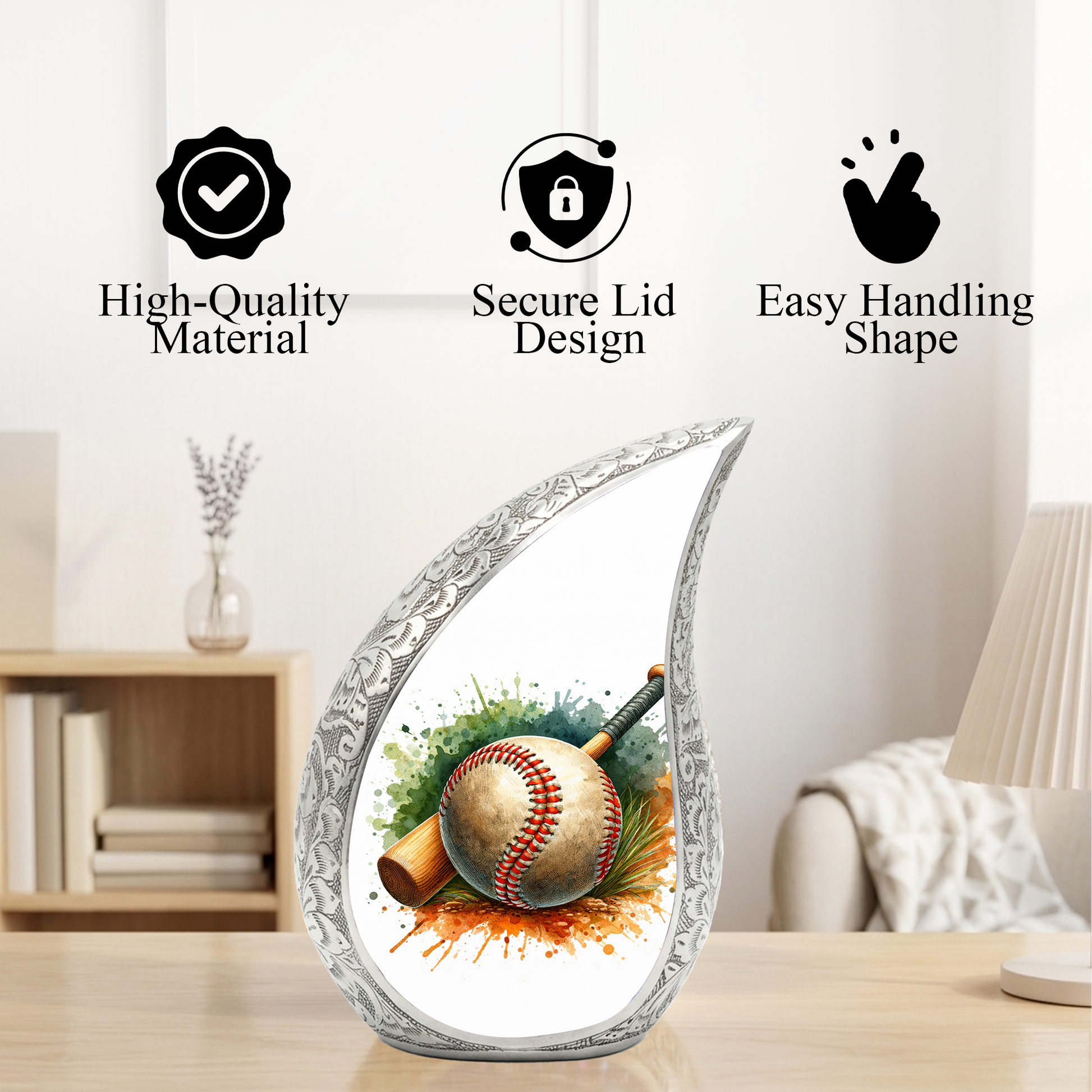 Baseball Urn for Dad, Adult Cremation Urn for Human Ashes