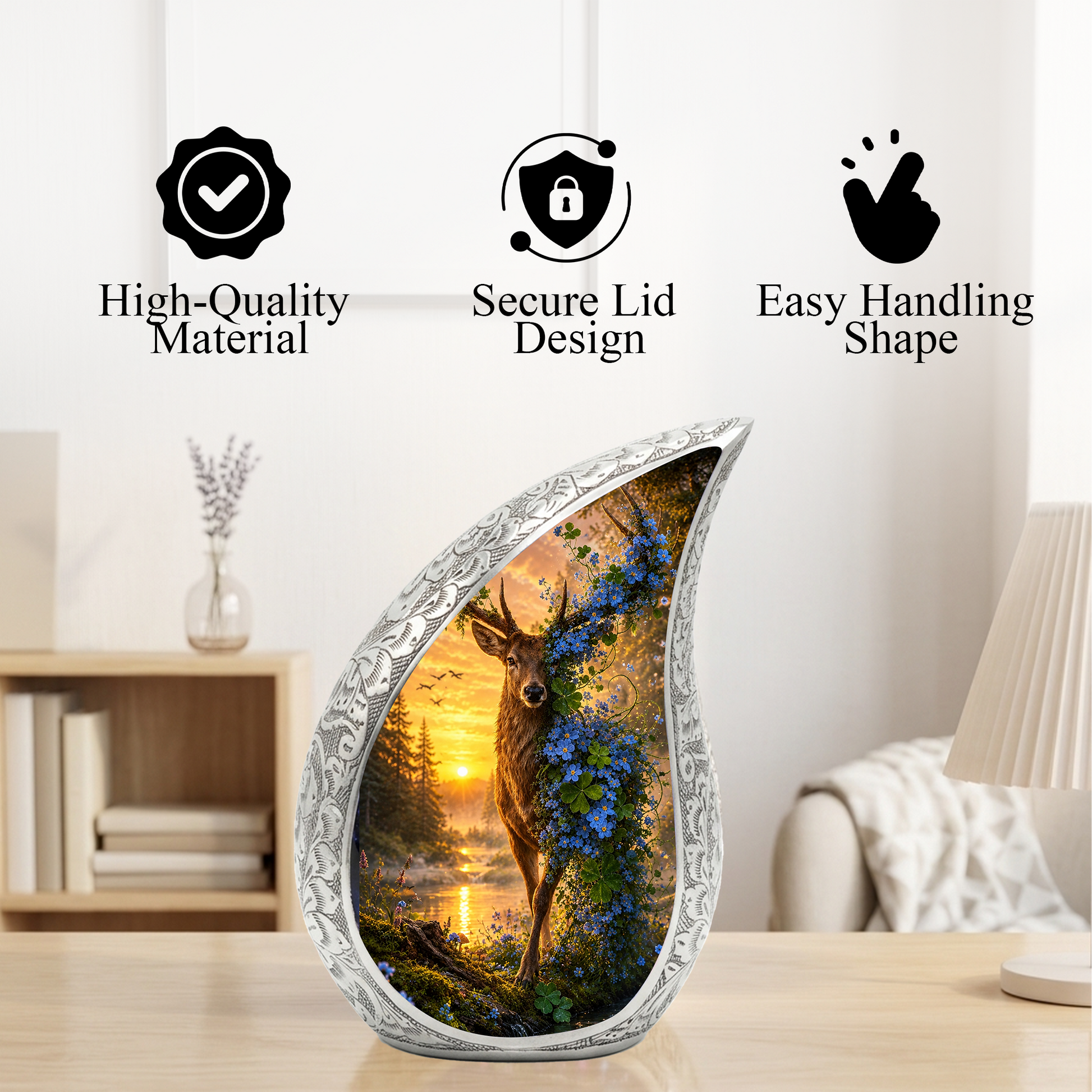 Deer Urn for Adult Ashes | Nature Adult Cremation Urn for Human Ashes Memorial
