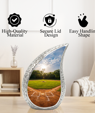 Baseball Field Urn for Dad, Adult Cremation Urn for Human Ashes