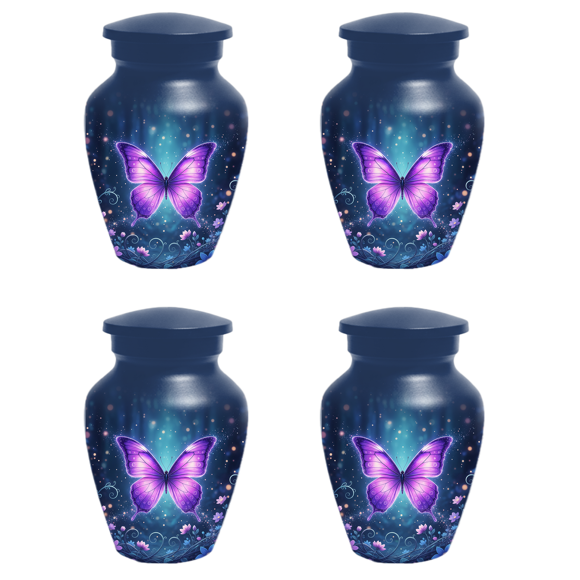 Purple Butterfly Urn for Ashes, Custom Butterfly Cremation Urn