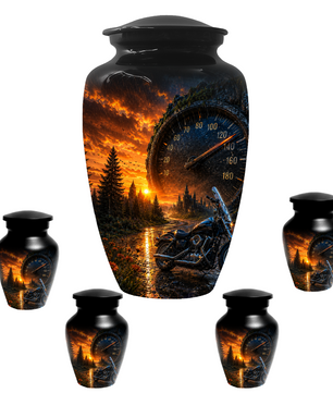 Motorcycle Memorial Urn for Dad | Biker Cremation Urns for Ashes Male