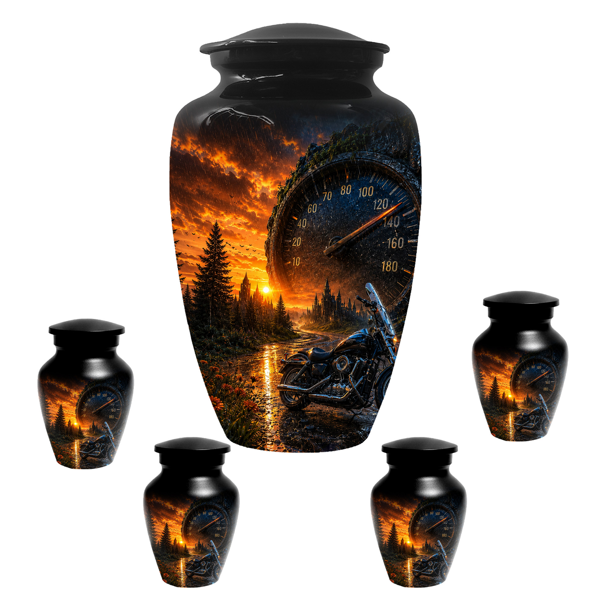 Motorcycle Memorial Urn for Dad | Biker Cremation Urns for Ashes Male