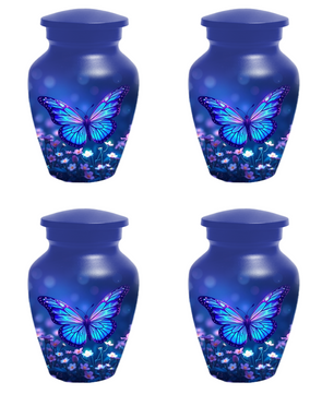 Blue Butterfly Urn for Ashes, Custom Butterfly Cremation Urn