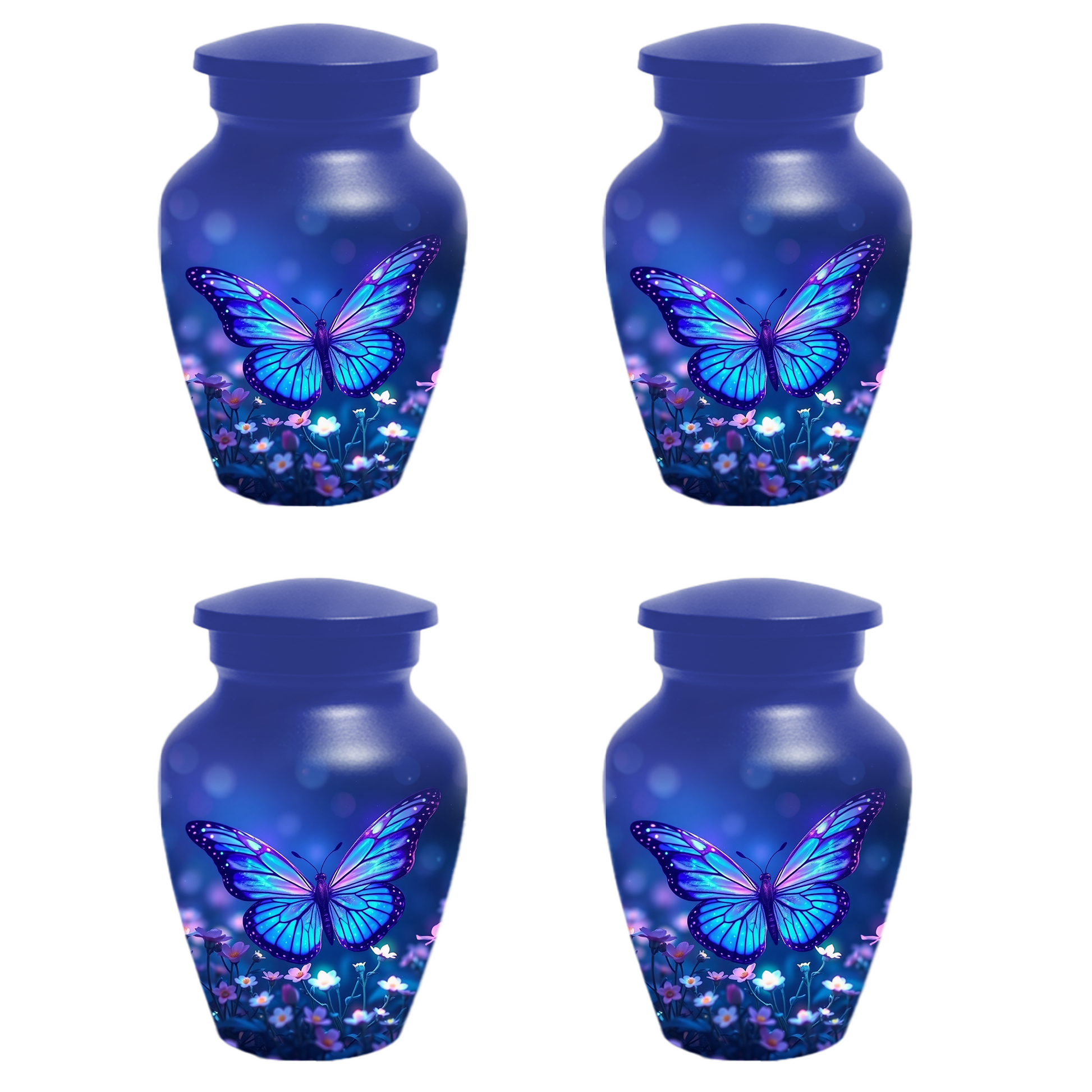Blue Butterfly Urn for Ashes, Custom Butterfly Cremation Urn