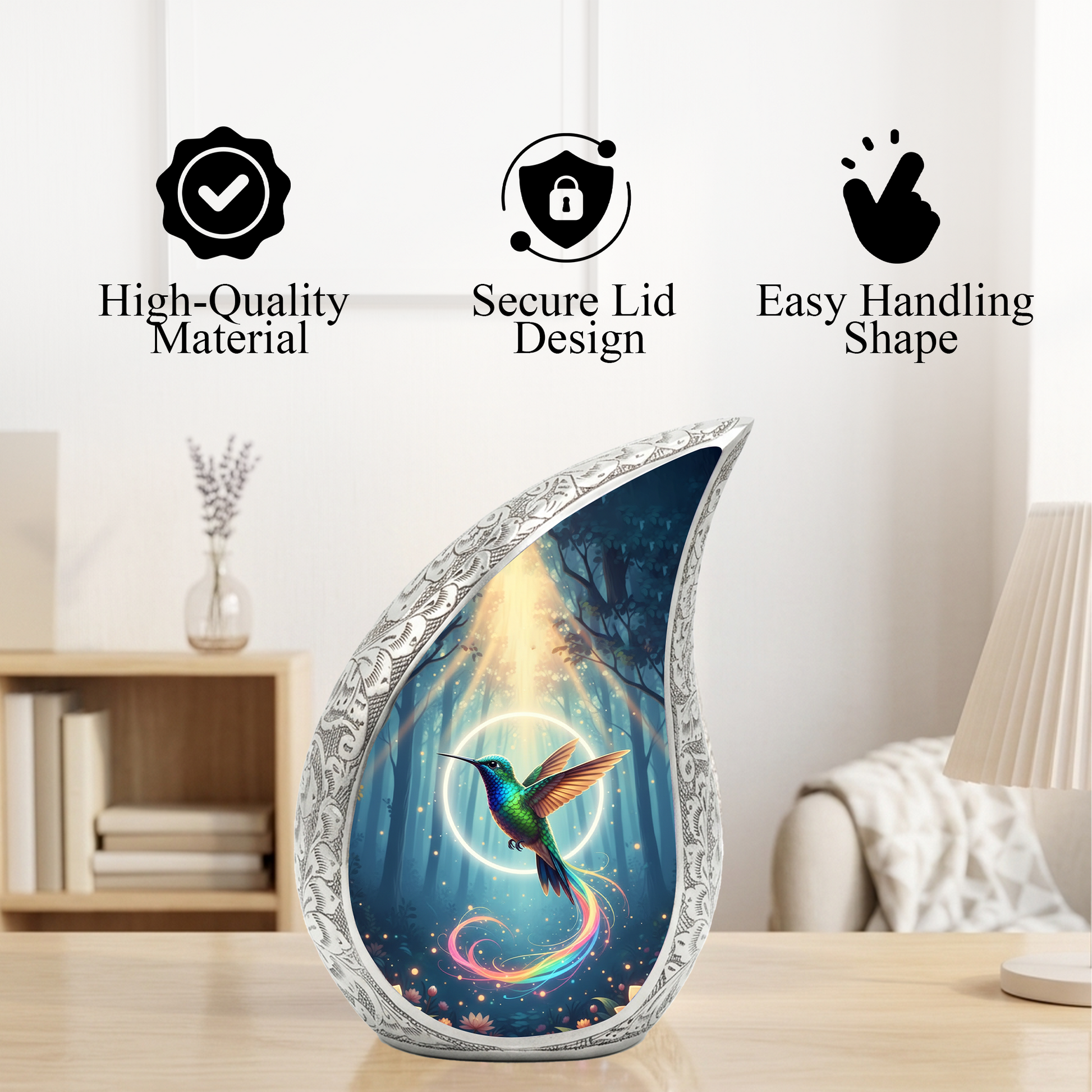 Hummingbird Urn for Mom | Personalized Memorial Urn | Adult Cremation Urn for Ashes