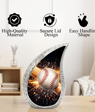 Baseball Memorial Urn for Dad | Personalized Adult Cremation Urn