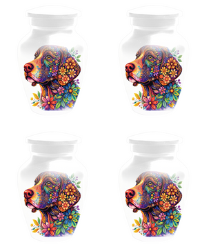 Personalized Dog Cremation Urn for Ashes | Custom Pet Memorial Urn | Colorful Floral Dog Urn |