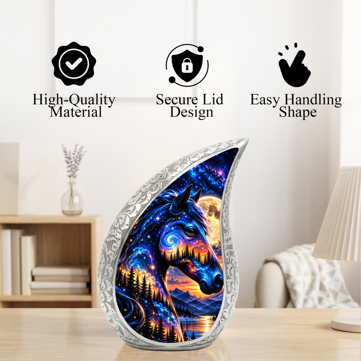 Adult Cremation Urn for Ashes, Horse Memorial Urn, Horse Lover Urn, Personalized Adult Urn for Ashes