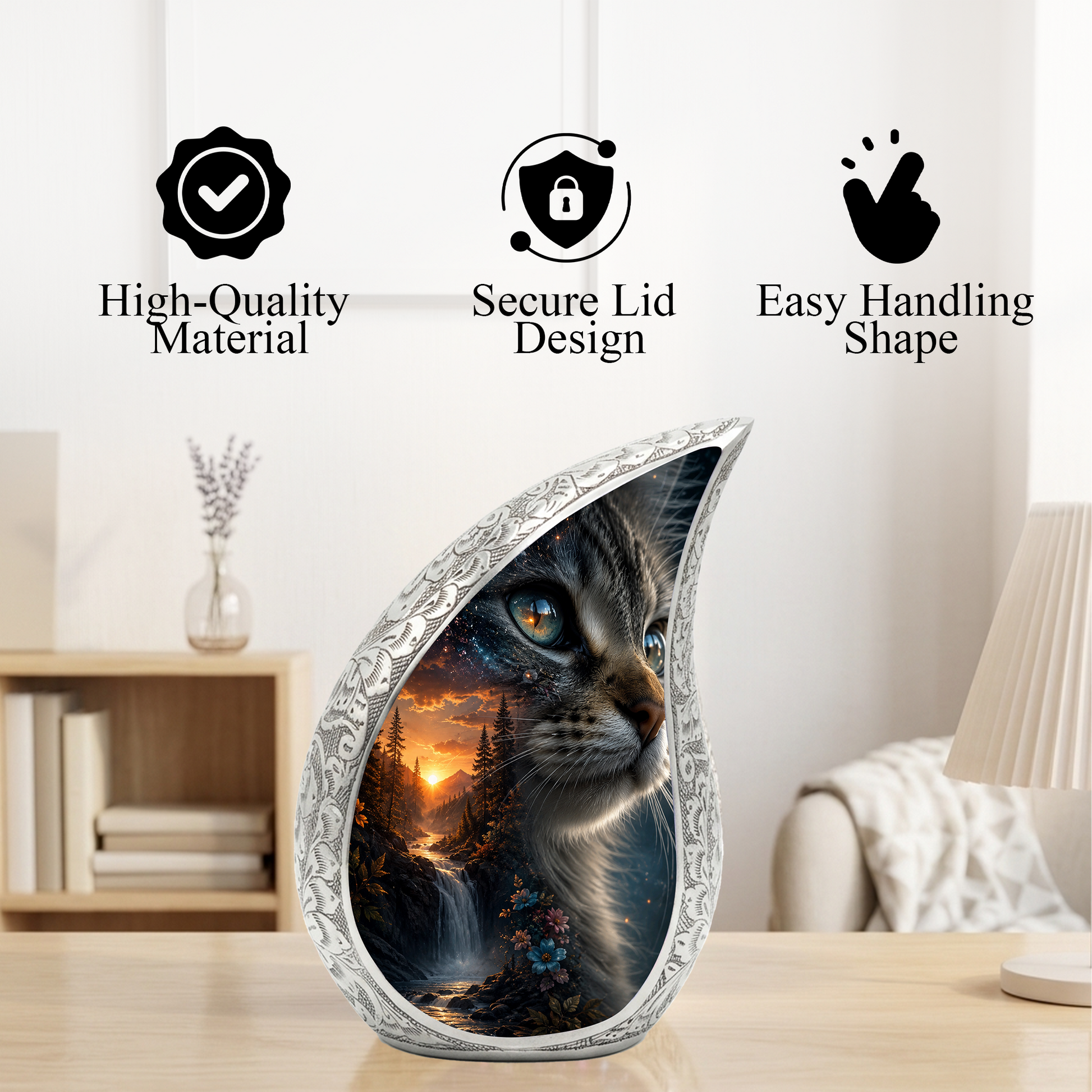 Cat Urn for Ashes | Personalized Cat Cremation Urn for Beloved Pet Memorial