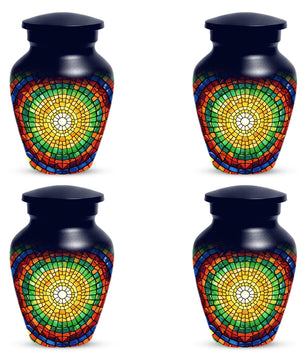 Stained Glass Memorial Urn for Ashes – Custom Rainbow Mosaic Cremation Urn for Mom& Dad - Women & Men,
